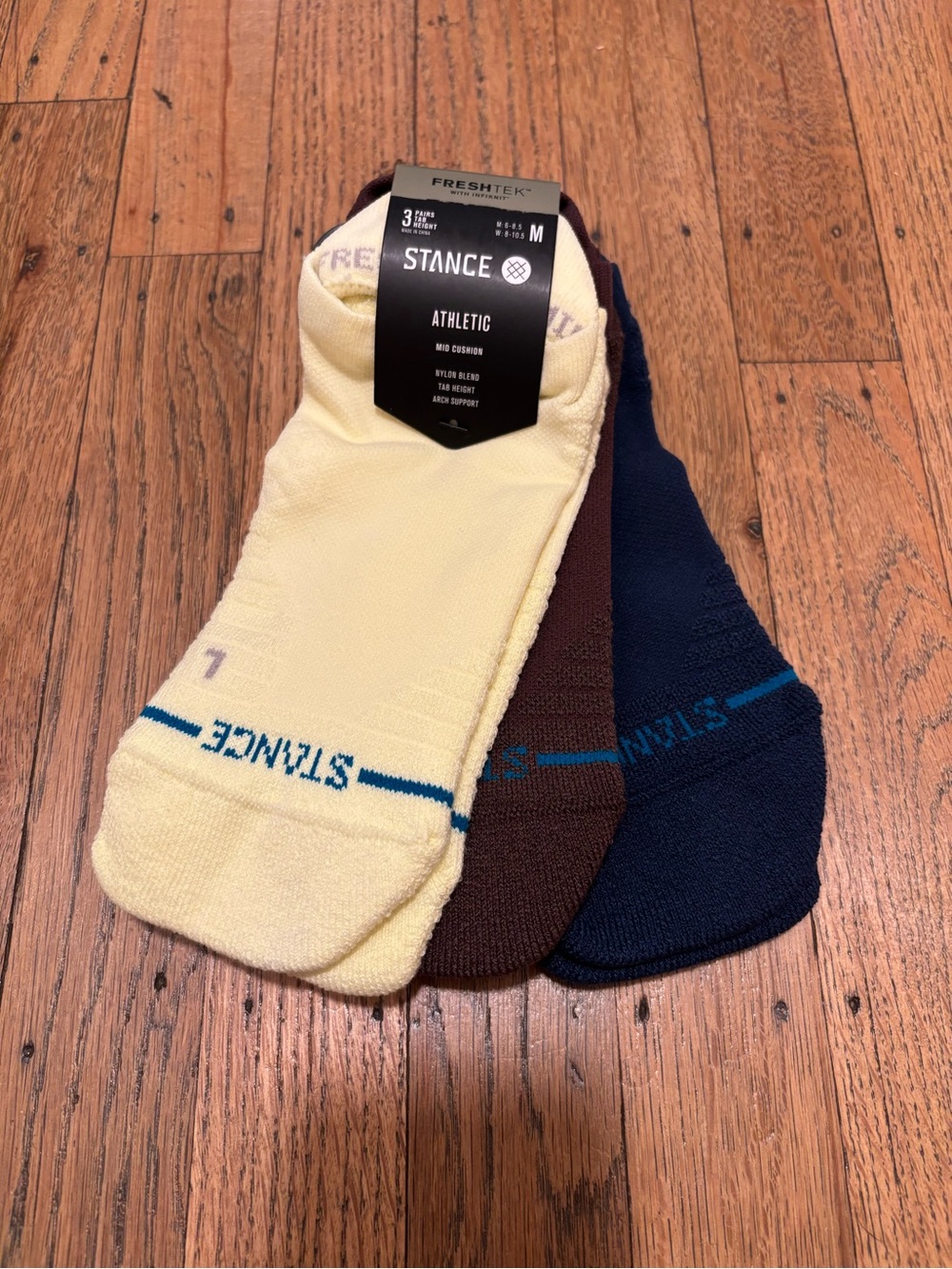 Stance Men's Athletic No-Show Socks 3-Pack - Yellow, Brown, Navy